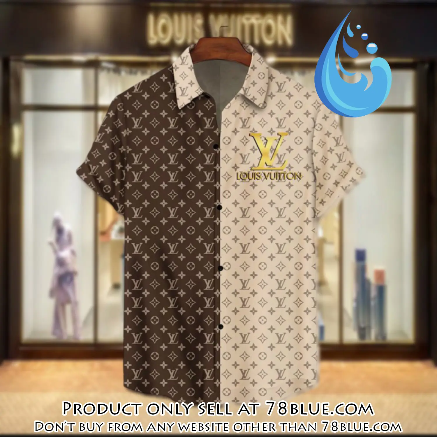 Lv louis vuitton luxury hawaiian shirt & short set lhs1193 78b0013810